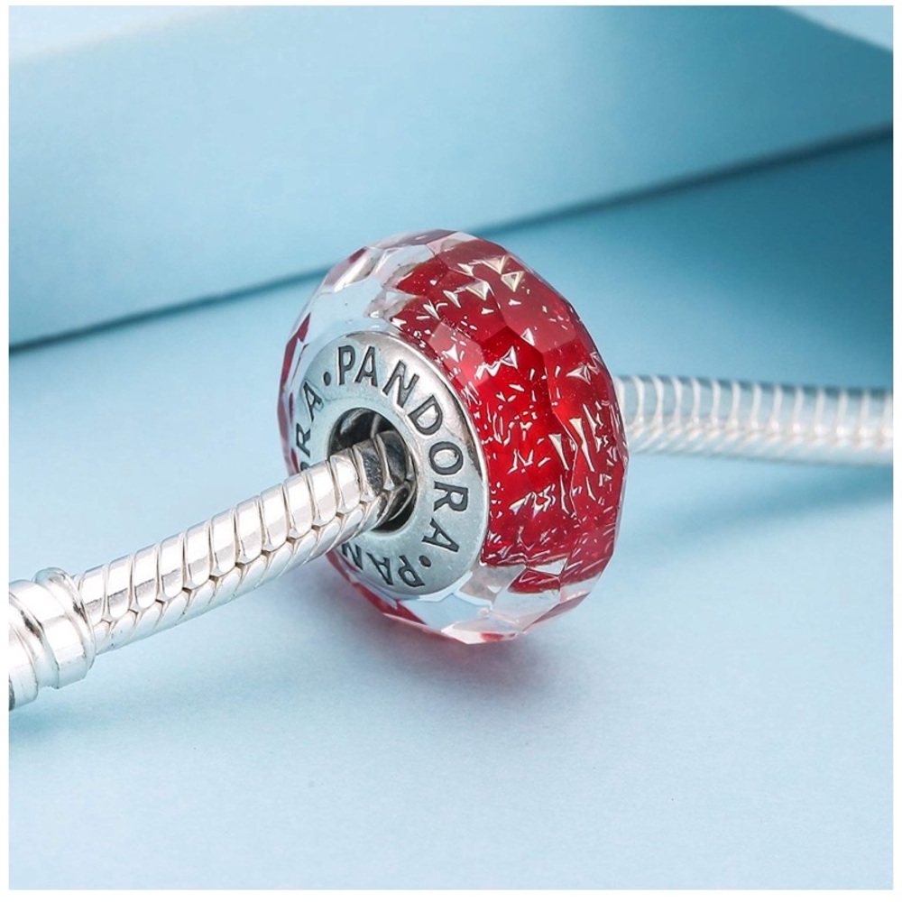 PANDORA 791654 Red Shimmer Charm